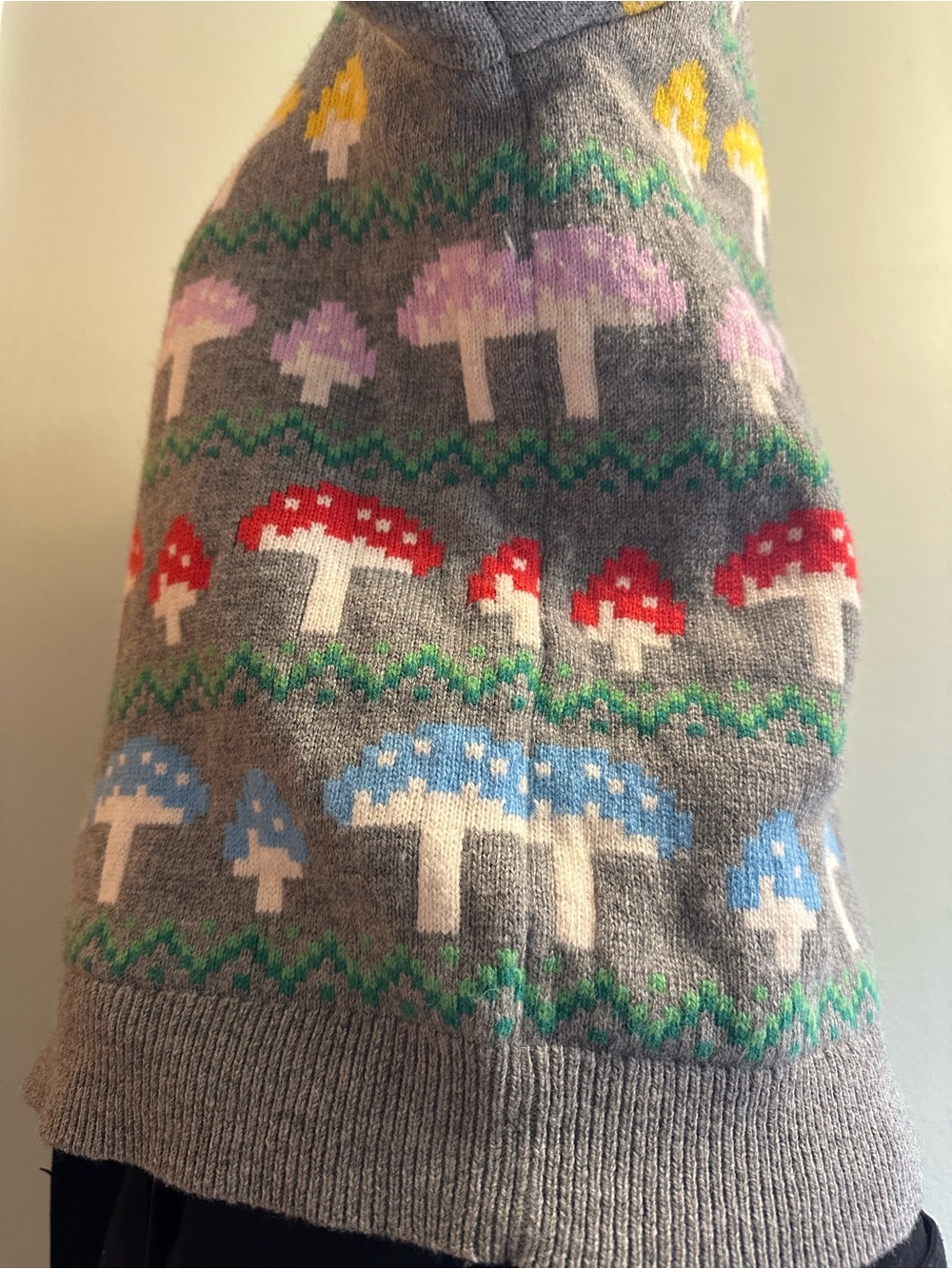 Boden Mushroom Print Edie Fair Isle Jumper - Picture 8 of 12